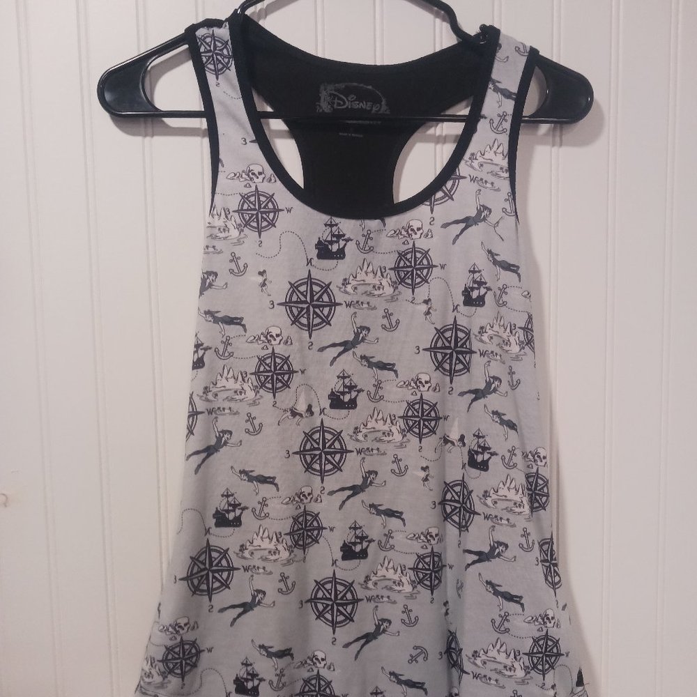 Disney Peter Pan Small Tank Top Racerback Light Blue Black